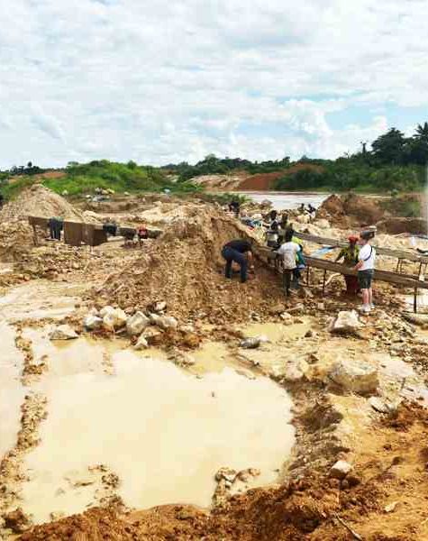 Gold mining operation in Sierra Leone's gold belt